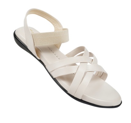 Cream Women Flat Sandal by Cindy Footwears